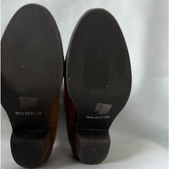 Call It Spring Size 7 Cognac Suede Ankle Booties - Picture 11 of 14